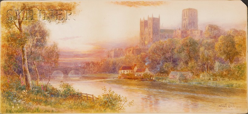 Appraisal: Stuart William Lloyd British - View of the Durham Cathedral