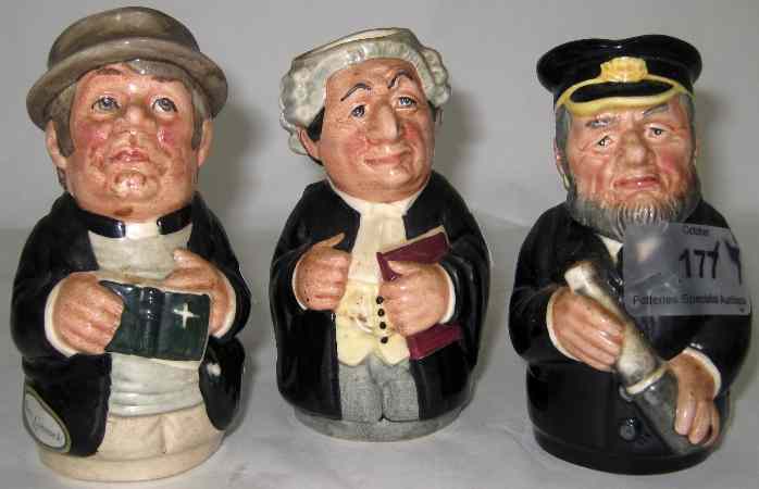 Appraisal: Royal Doulton Doultonville Toby Jugs comprising The Clergyman D Tha