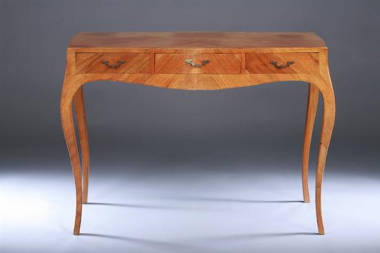 Appraisal: LOUIS XV STYLE KINGWOOD VENEERED WRITING TABLE th century with