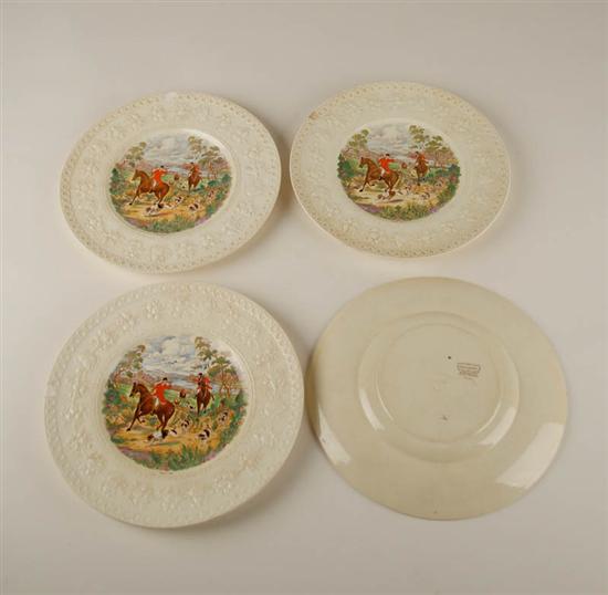 Appraisal: Ten Wedgwood Wellesley Porcelain Plates with fox hunting scenes to