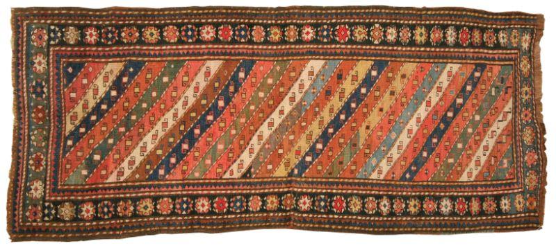 Appraisal: Caucasian Area Rug Talish ca wool base multi colored diagonal