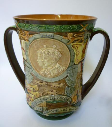 Appraisal: A ROYAL DOULTON POTTERY LOVING CUP commemorating the Coronation of