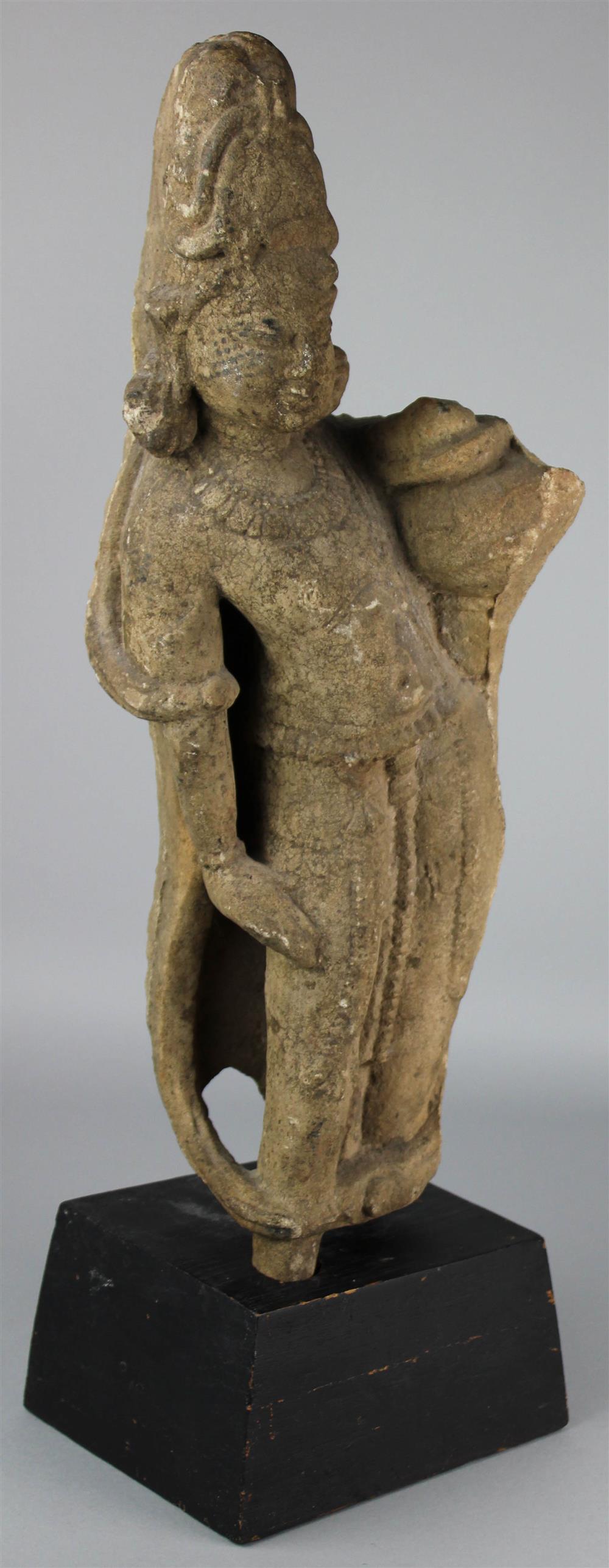 Appraisal: SOUTHEAST ASIAN SANDSTONE STATUE OF A DEITY POSSIBLY CAMBODIAN the