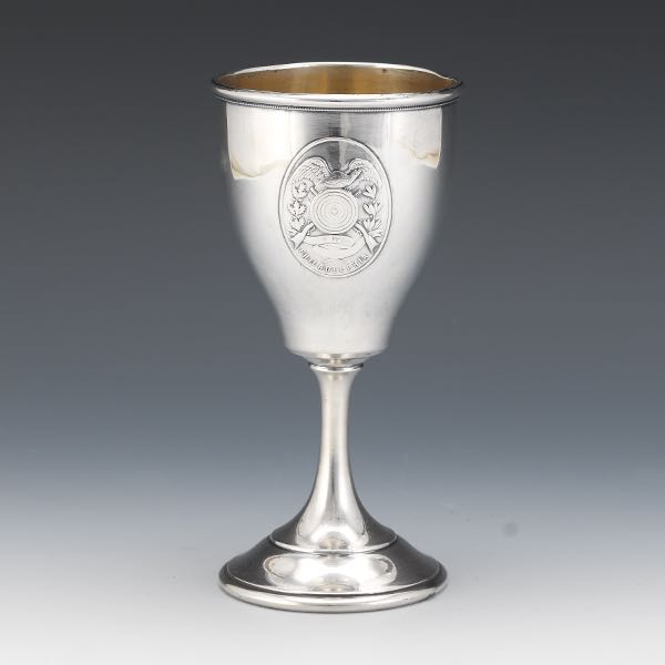 Appraisal: STERLING SILVER SHOOTING GOBLET x Sterling silver goblet shooting award