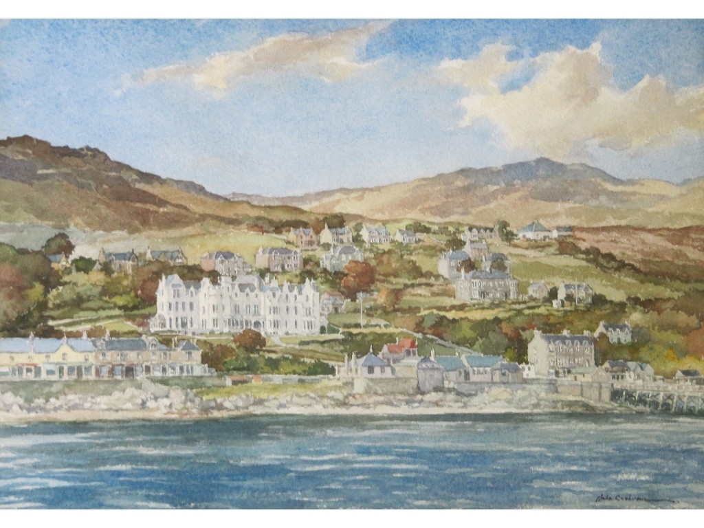 Appraisal: JOHN COCHRAN Watercolour of a coastal town signed x