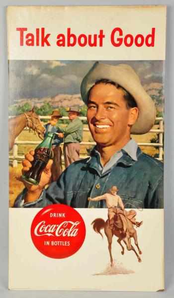 Appraisal: Cardboard Coca-Cola Poster Some light edge wear and stains with