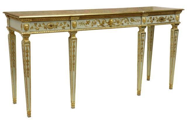 Appraisal: Louis XVI style console hall table th c painted faux