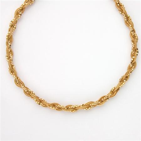 Appraisal: Long Gold Braided Mesh Necklace Estimate -