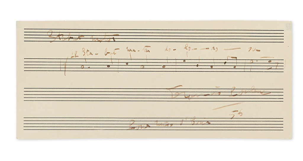 Appraisal: POULENC FRANCIS Autograph Musical Quotation Signed and Inscribed For Miss