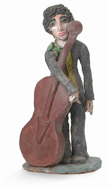 Appraisal: Beatrice Wood American - figural group The Artist circa glazed