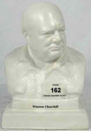 Appraisal: Bairstow Manor Pottery Large White Bust of Winston Churchill