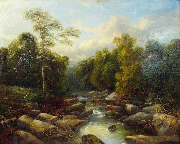 Appraisal: J R Ward active - A forest landscape with a