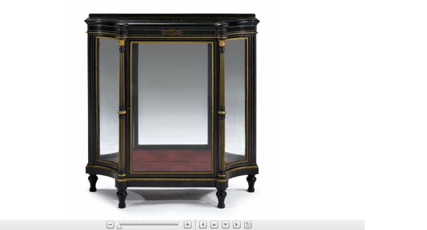 Appraisal: Napoleon III gilt metal mounted ebony and ivory inlaid vitrine