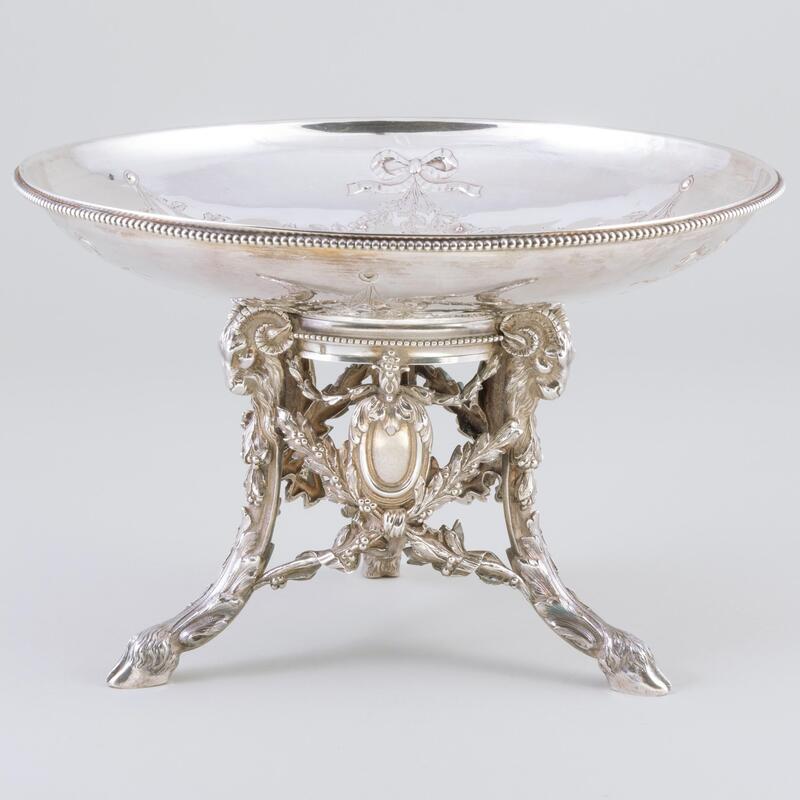 Appraisal: Russian Silver Center Bowl with Tripod Base Mark of Sazikov