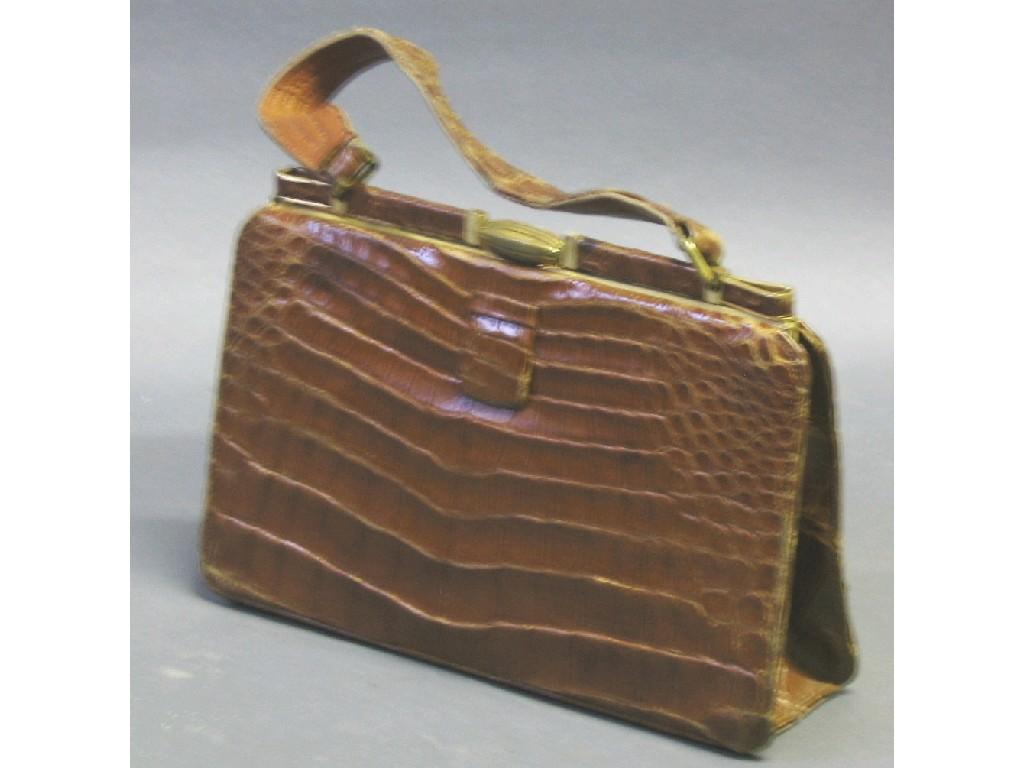 Appraisal: Lady's crocodile handbag circa 's EST -