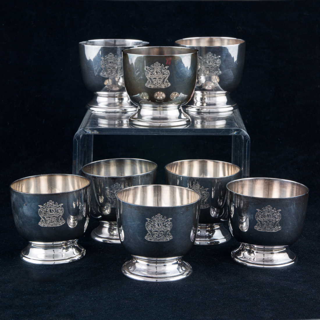 Appraisal: A PC QUEEN ELIZABETH II STERLING CUP SET LONDON CIRCA