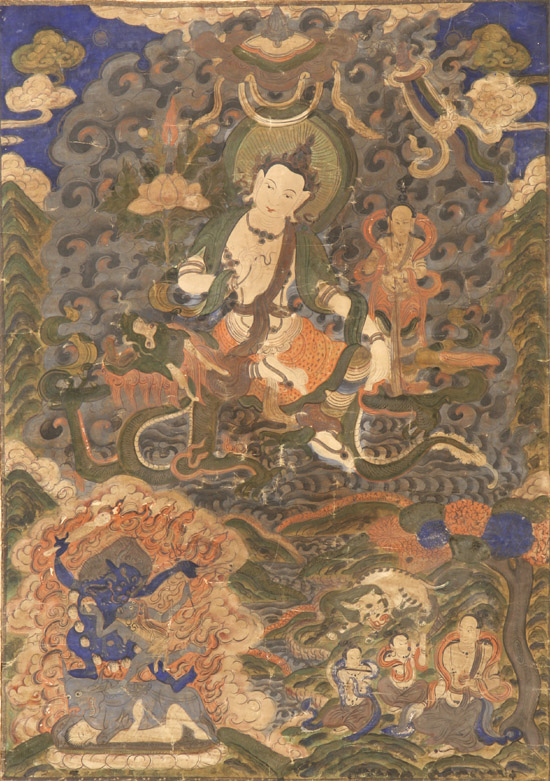 Appraisal: Two Tibetan Thankas of the Maitreya Buddha Late th-Early th