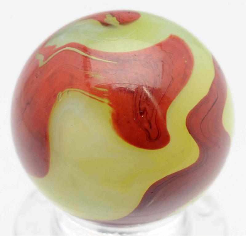 Appraisal: Akro Agate Lemonade Oxblood Marble Lemonade base with heavy oxblood