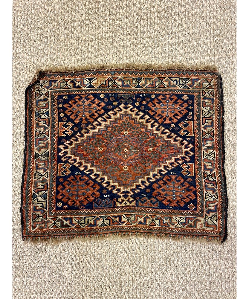 Appraisal: Kurdish Saddle Bag Cover Kurdish saddle bag cover circa in