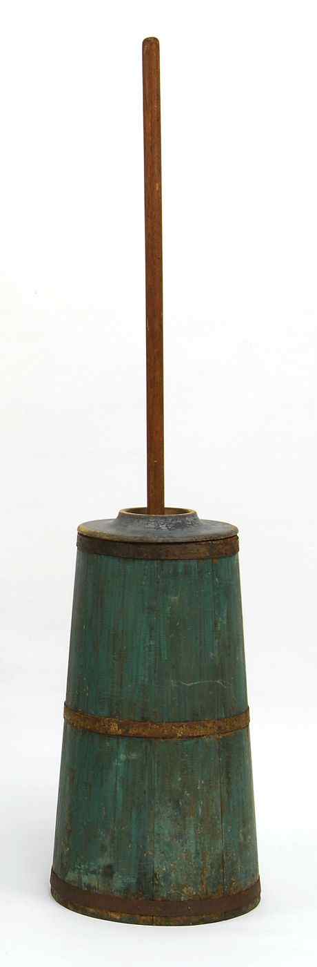 Appraisal: ANTIQUE AMERICAN BUTTER CHURNStamped C Wilder Son Hingham MA'' In