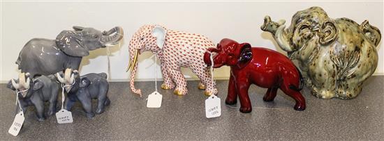 Appraisal: Sale Lot A Collection of Six Porcelain Elephant Figures comprising