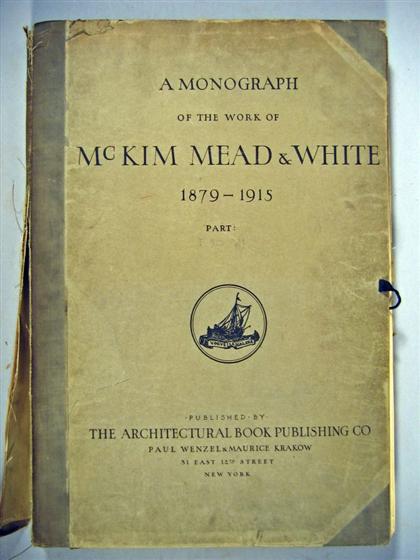 Appraisal: portfolios McKim Mead White A Monograph of the Work of