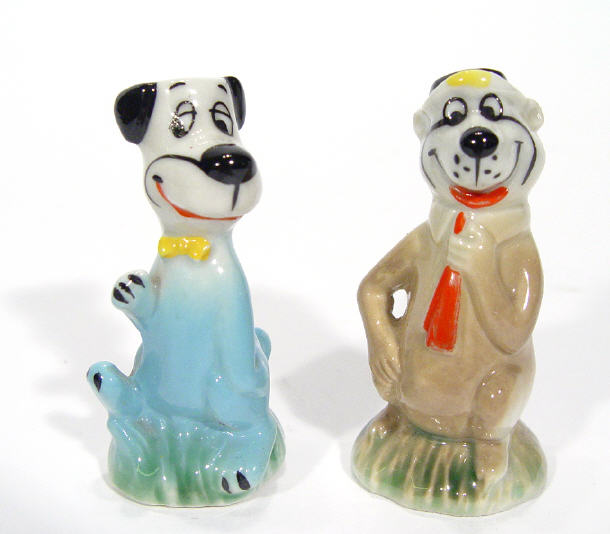 Appraisal: Two hand painted Hanna Barbera cartoon characters Huckleberry Hound and