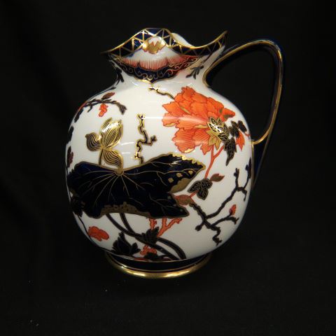 Appraisal: Royal Crown Derby Porcelain Pitcher Imari style floral fine gold