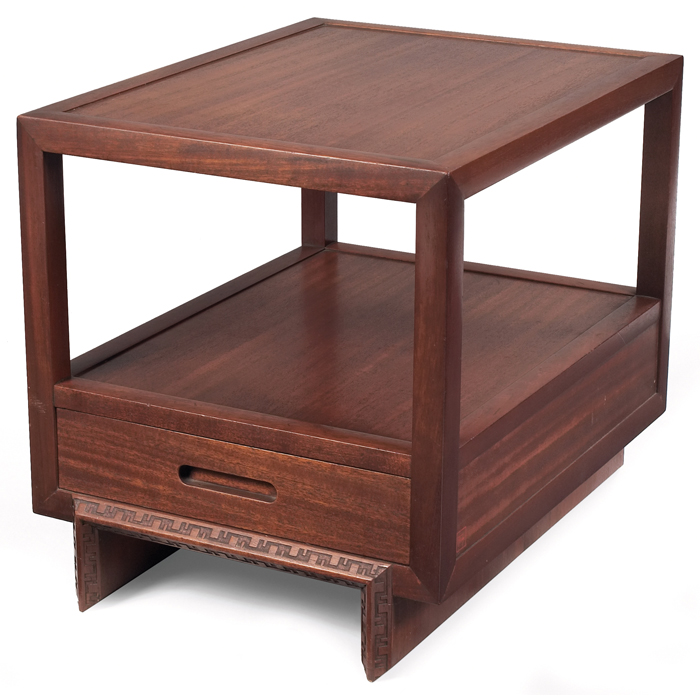 Appraisal: Frank Lloyd Wright side table manufactured by Heritage Henredon open