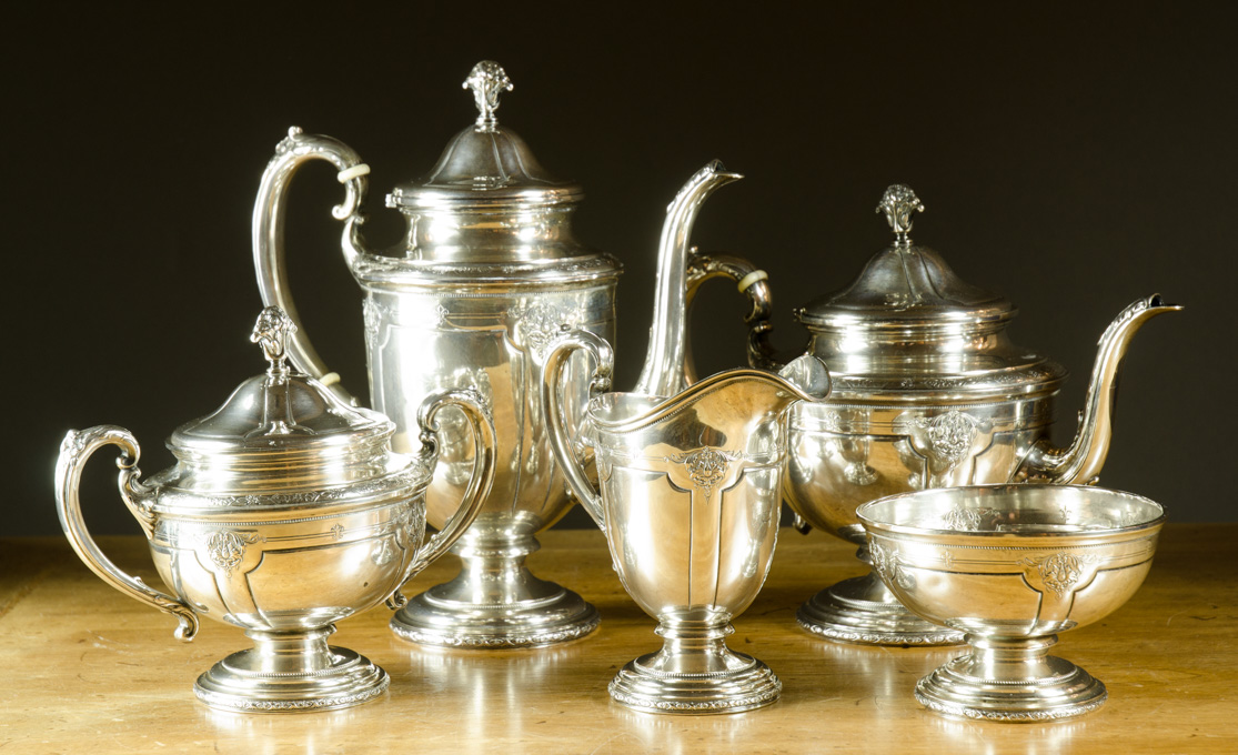 Appraisal: FIVE PIECE TOWLE STERLING COFFEE TEA SET in the Louis