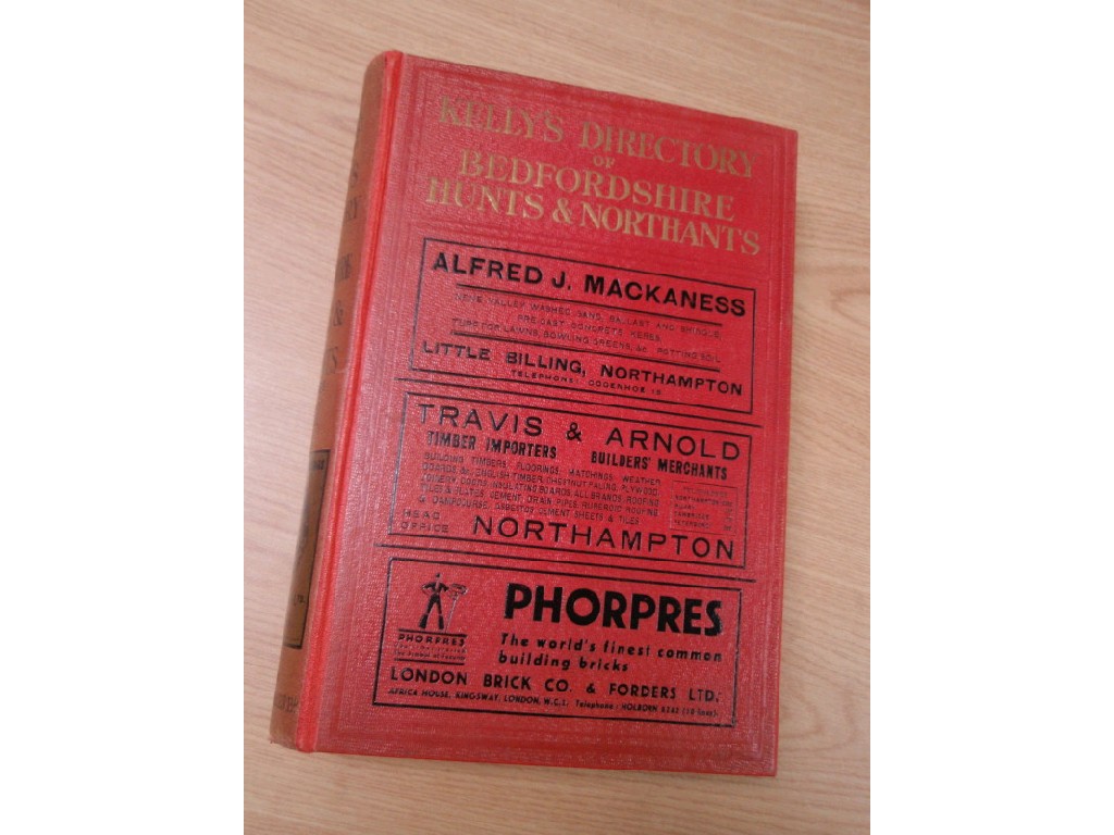 Appraisal: Kelly - Directory of Bedfordshire Huntingdonshire and Northamptonshire adverts front