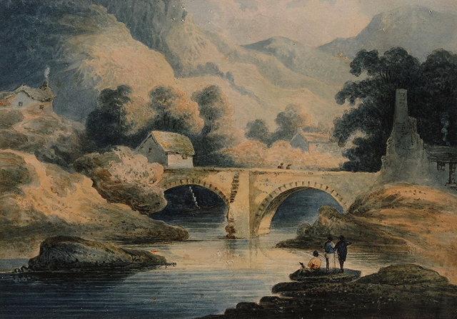 Appraisal: ATTRIBUTED TO WILLIAM HAVELL - A bridge over a river