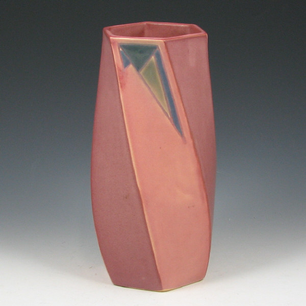 Appraisal: Roseville Futura - Pink Twist Vase Roseville Futura - pink