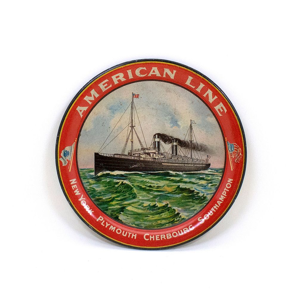 Appraisal: American Line Ship NY Plymouth Tip Tray Reference n a