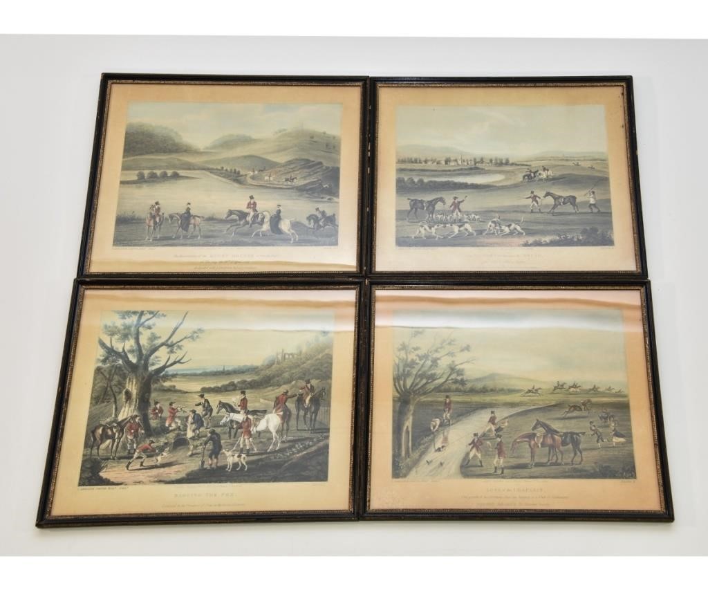 Appraisal: Four fox hunting prints Plates and The Rendezvous of the