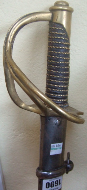 Appraisal: A French Cuirassiers sword with steel curved blade cm brass