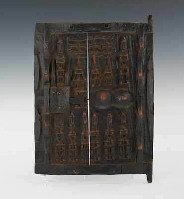 Appraisal: A Carved Wood Granary Door Dogon Tribe Mali Carved wood