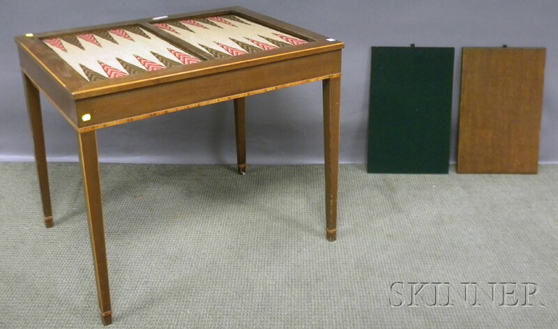 Appraisal: Neoclassical-style Inlaid Mahogany Games Table ht lg wd in