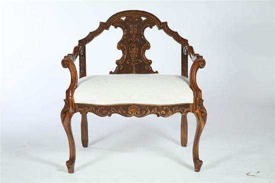 Appraisal: SMALL FRENCH-STYLE SETTEE Probably France st half- th century mixed