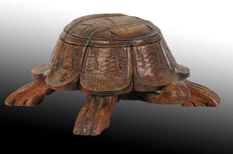 Appraisal: Wood Turtle Spittoon Description Circa Rare Original condition Push down