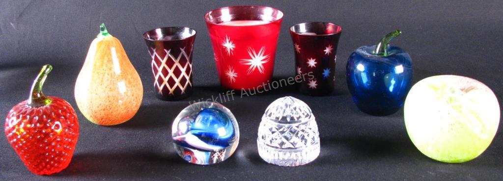 Appraisal: Group of Crystal and Glass Decorative Accessories nine total including