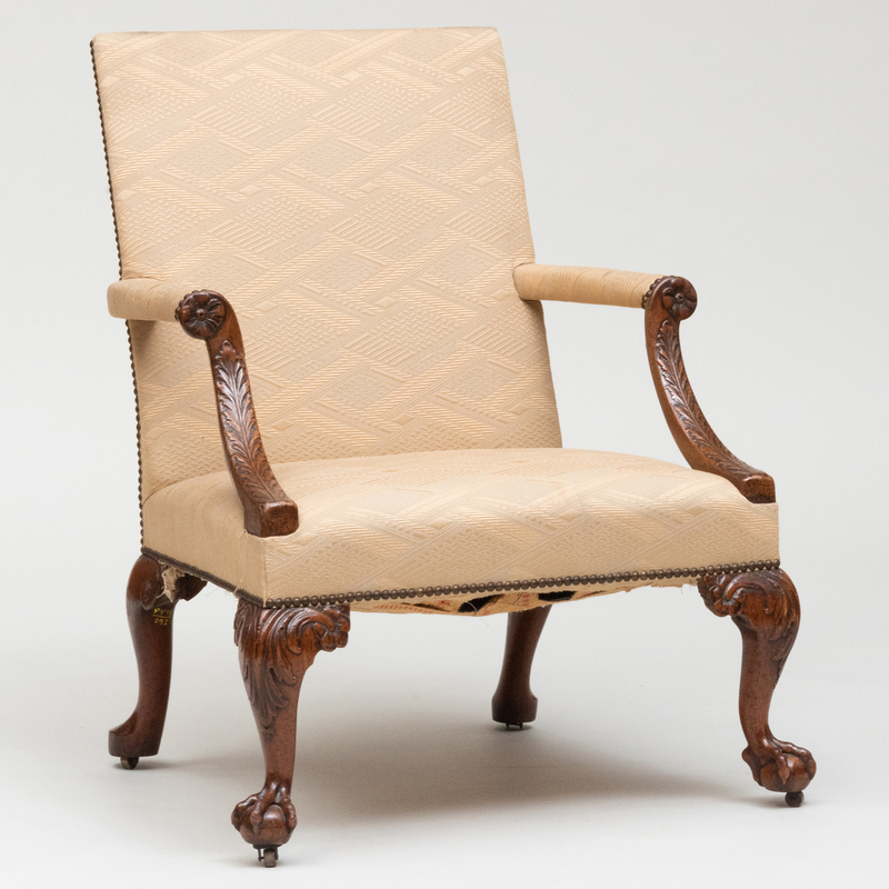 Appraisal: Early George III Mahogany Library Armchair x x in height