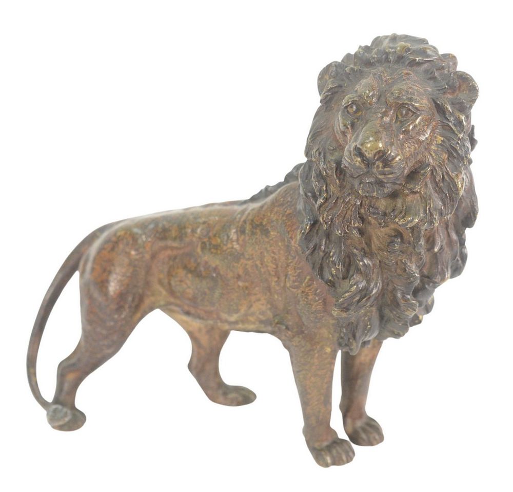 Appraisal: Bergman Geschutzt Bronze Lion cold painted standing male marked Bergman