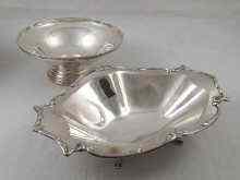 Appraisal: A silver bread dish with cast feet Birmingham approx x