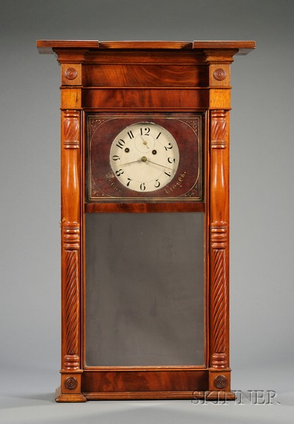 Appraisal: Mahogany Shelf Clock By Asa Munger Auburn New York c