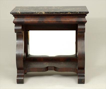 Appraisal: Late Classical Mahogany Marble-Top Pier Table x x in