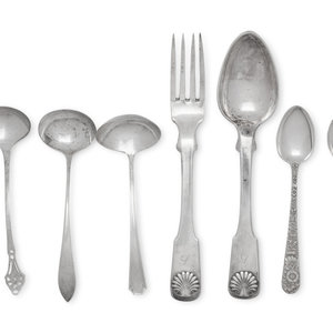 Appraisal: A Collection of Silver Flatware Articles Various Makers th Century