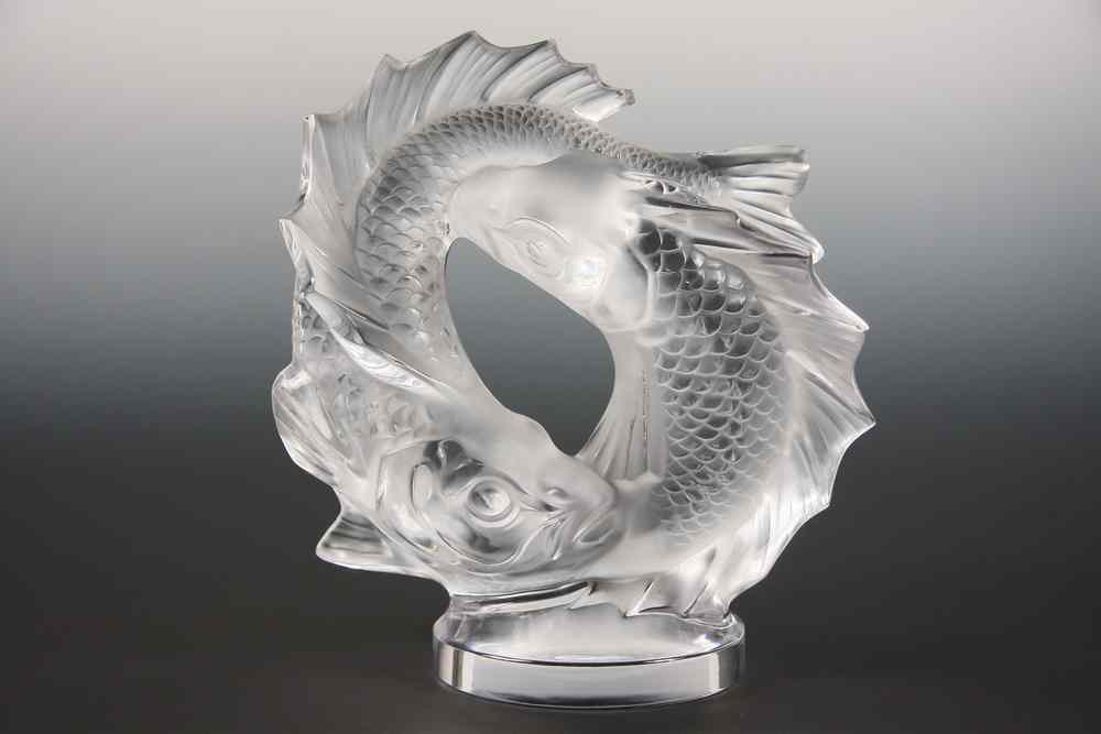 Appraisal: LARGE LALIQUE SCULPTURE - 'Deux Poissons' or 'Double Fish' by