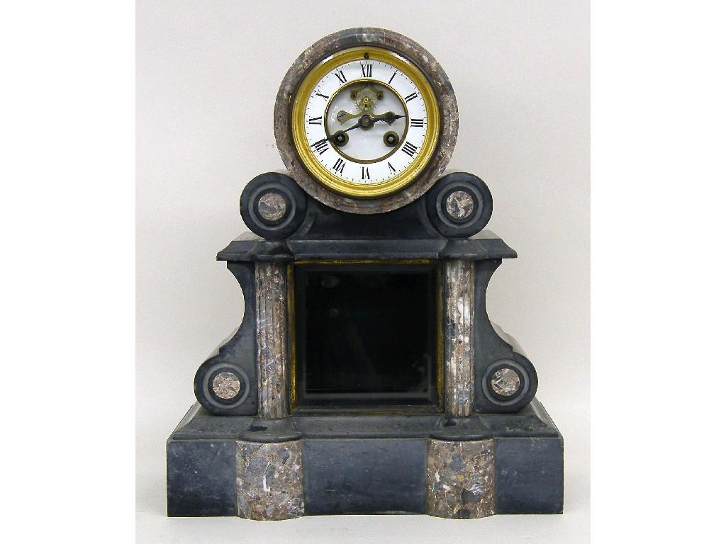 Appraisal: Oak cased clock barometer the twin cream chapter rings enclosing