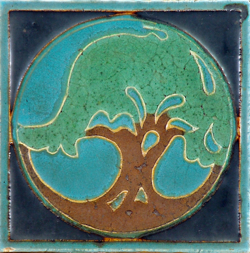 Appraisal: WHEATLEY tile decorated in cuenca with a medallion of a